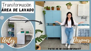 TRANSFORMACIÓN ÁREA DE LAVADO 🪴🪣 🧺 EN EL PATIO DE MI CASA INFONAVIT. Cuarto de lavado al exterior