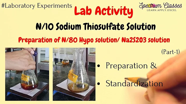 Förberedelse av N/10 Natriumtiosulfatlösning och standardisering med K2Cr2O7 | Iodometrisk titrering