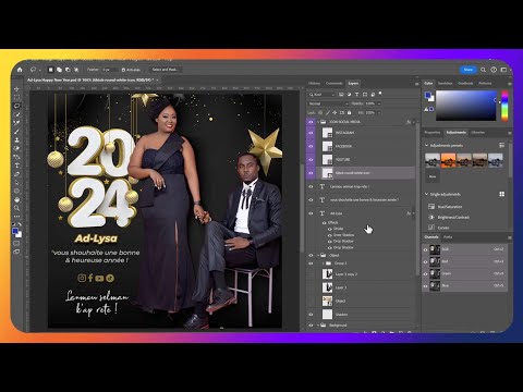 Learn how I made this stunning flyer for Ad-Lysa's New Year celebration in Haiti 🇭🇹
