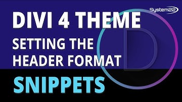 Divi 4 Snippets Setting The Header Format 😎