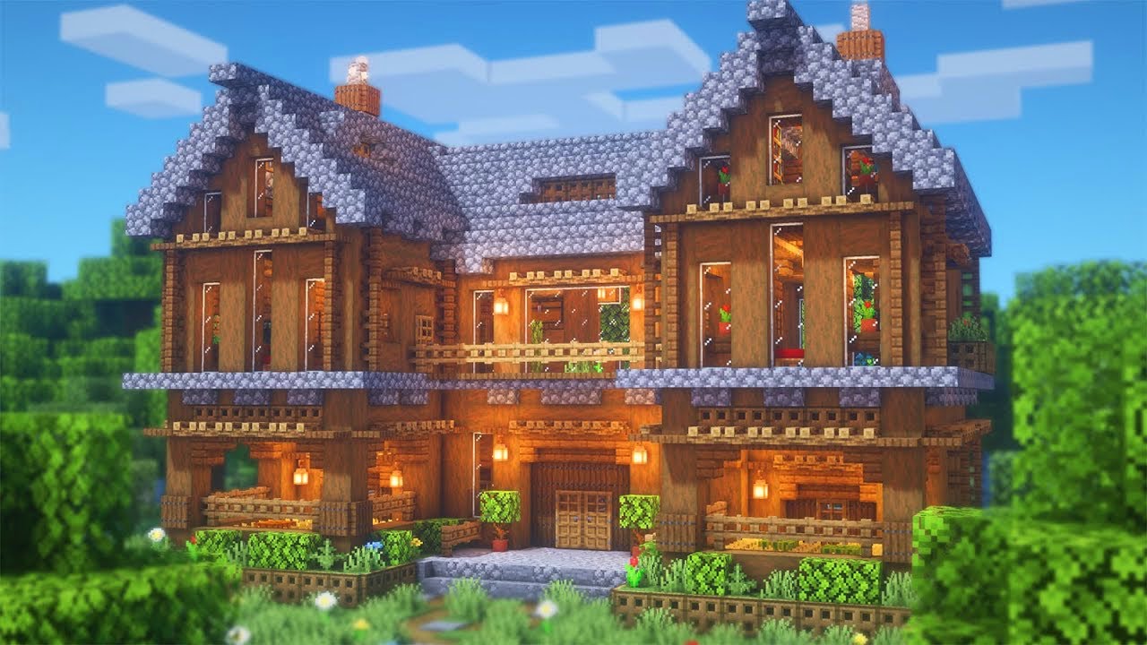 Minecraft: How to Build a Large Spruce Mansion | Large Survival Base