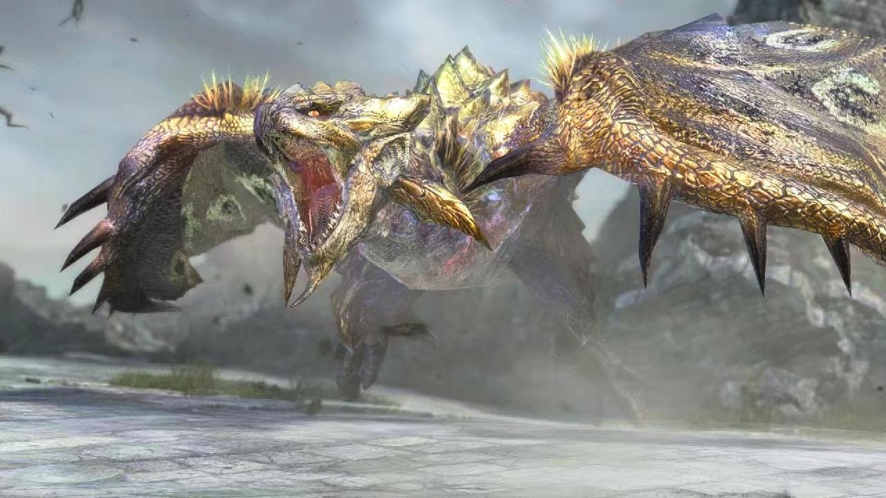 Monster Hunter Rise Sunbreak First encounter Golden Rathian - YouTube