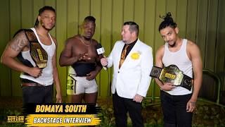Bomaye South backstage interview at ACTION Wrestling getting the win over The Good Hand