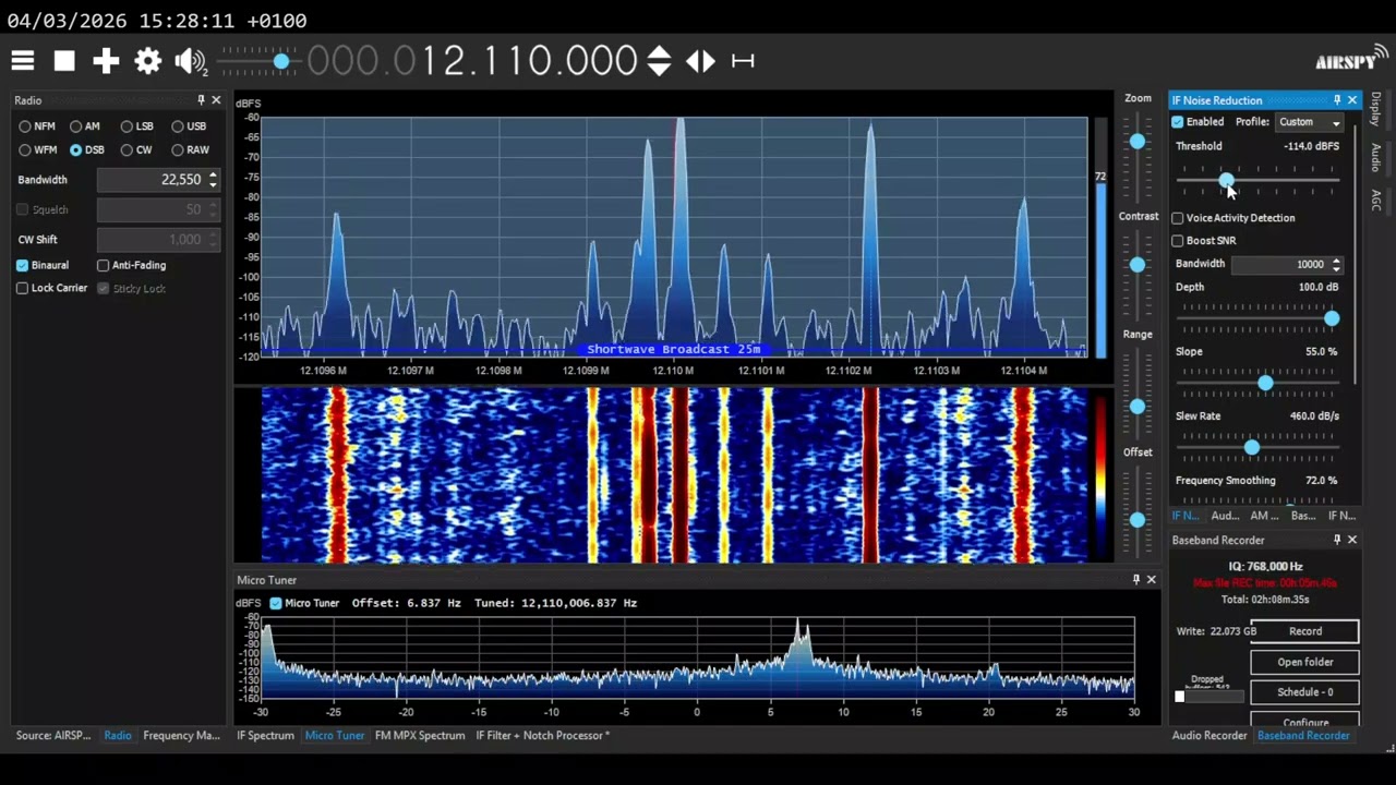 [SW] 12110 kHz - Iran International, Kostinbrod - vs 2 to 3 Iranian Jammers, Mar 4 2026