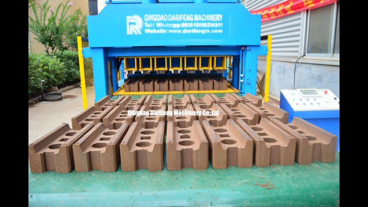 DF7 10 Automatic interlocking brick machine for making U brick - YouTube