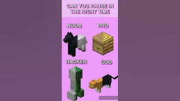 NOOB vs PRO vs Hacker vs GOD MInecraft! Can you pause at the right time? #shorts #minecraft #viral