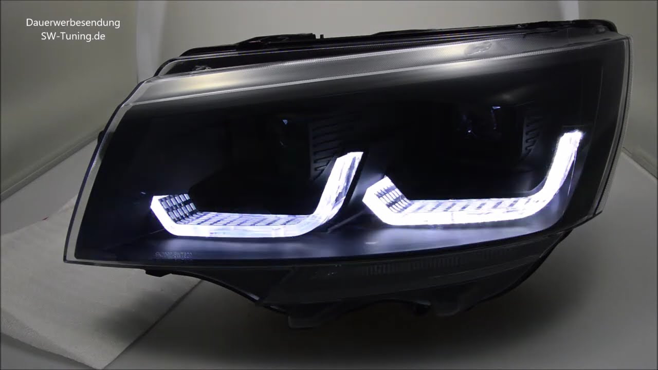 SW-DRLTube headlights for VW T6.1 20-23 LED DRL Lighttube black