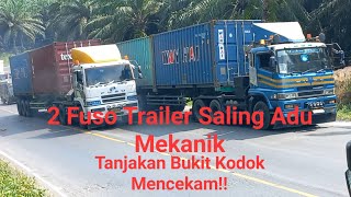 Jalanan di Kuasai Fuso Trailer Yg Sedang Adu Mekanik!!! Siapa Yg Menang?? #truk #fuso #trailer