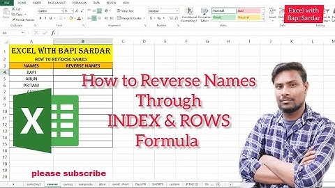 How to Reverse Names through INDEX & ROWS formula -easy excel lesson - #excelwithbapisardar #msexcel