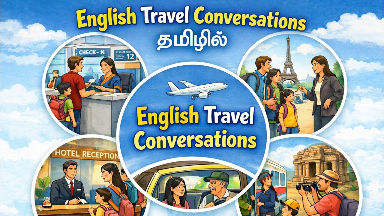 English Travel Conversations with Tamil Meaning|Spoken English in Tamil #spokenenglishthroughtamil 
