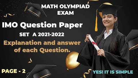 Olympiad exam IMO question paper class 5 set A 2021-22 with full explanation & answer of  PAGE 2