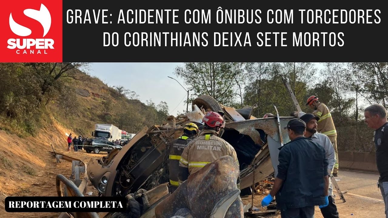 Grave: Acidente com ônibus com torcedores do Corinthians deixa sete mortos