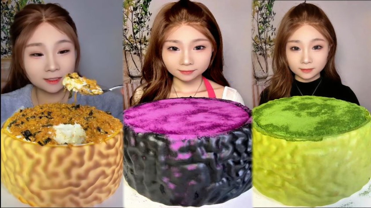 ASMR Sound🍰Soft Cream Cake Delight MUKBANG Eating 케이크 먹기 #asmr #delicious #foodporn #food