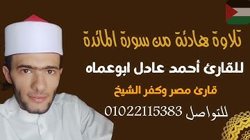 يتلو وبصوت هادئ تماماااا من #سورة_المائدة القارئ #احمد_عادل_ابوعماه 🤍
