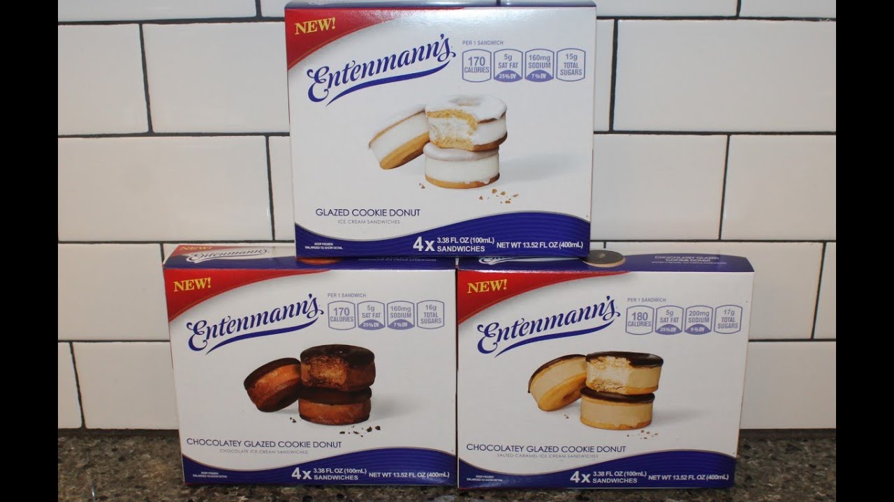 Entenmann’s Cookie Donut: Glazed, Chocolatey w/Chocolate or Salted Caramel Ice Cream