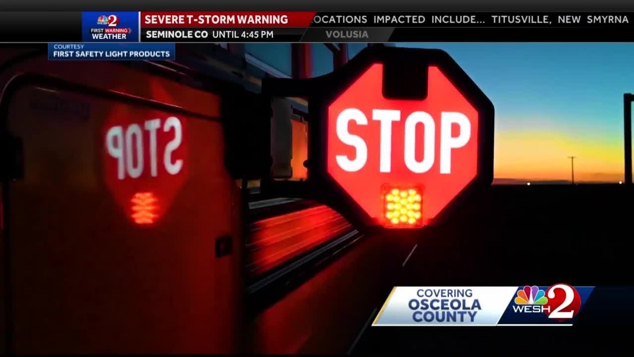 Pilot program on school bus safety installs new lights on 10 Osceola County school buses