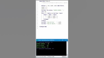 ✅ PSeInt : Algoritmo que muestra la cantidad de números pares e impares ingresados en pseint #shorts