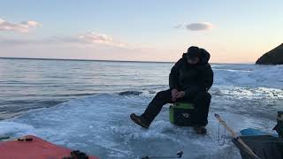 Байкал,апрель 2020г.Рыбалка на хариуса после шторма.