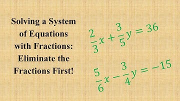 Solving a System of Equations with Fractions: Eliminate the Fractions First!
