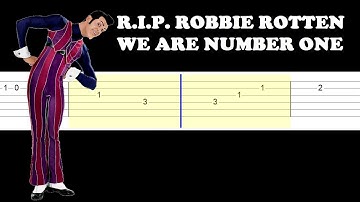 (RIP ROBBIE ROTTEN) Lazy Town - We Are Number One (Easy Guitar Tabs Tutorial)