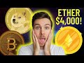 DOGECOIN SPIKE, $4000 ETHEREUM, BITCOIN REPLACING USD?! | CRYPTO TODAY