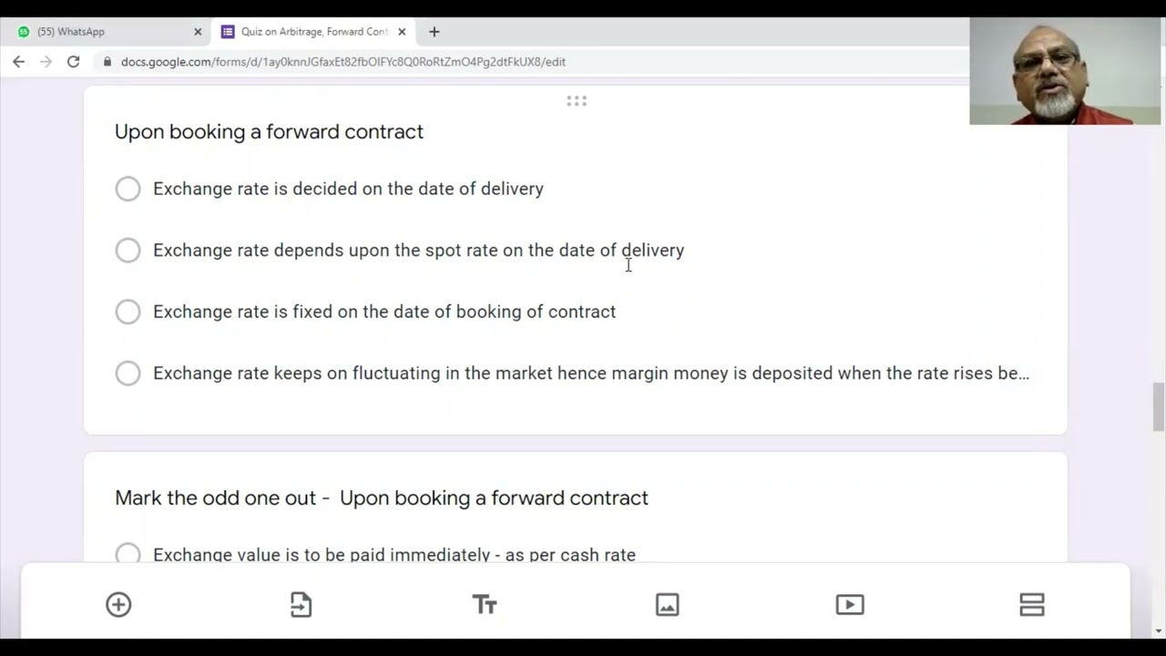 Answers to Quiz on Arbitrage and Forward Contracts