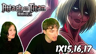 FEMALE TITAN ?? ATTACK ON TITAN 1X15, 1X16, 1X17 (REACTION)