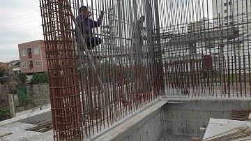 Framework in reinforced concrete building with L shape shearwall