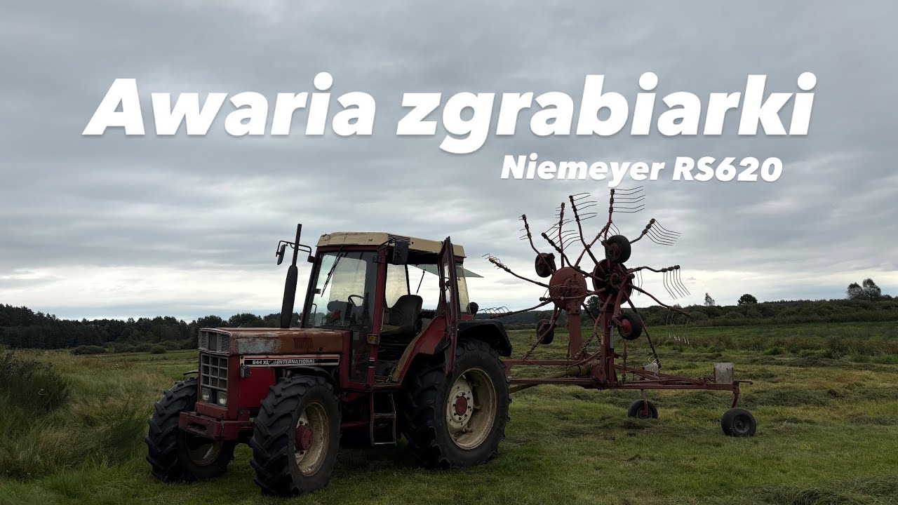 Awaria Niemeyer RS 620 |Zgrabianie trawy i owijanie bel|Case 844xl