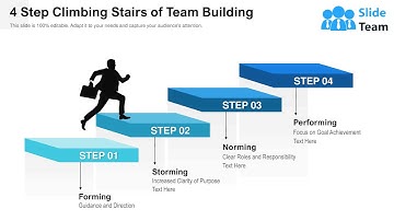 4 Step Climbing Stairs Of Team Building