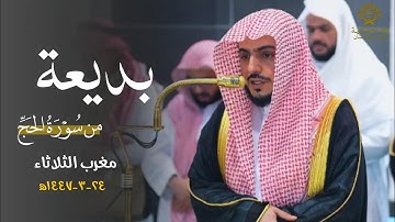 تلاوة بديعة من سورة الحج للشيخ د.الوليد الشمسان| مغرب الثلاثاء 24 ربيع الأول 1447ه‍