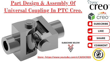 Universal Coupling Part Drawing | Design Of Universal Coupling | Creo Parametric | Solid Cadd Creo