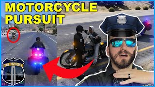 OFFICER MESSER CHASES A MOTORCYCLE! | Real Cop Plays GTA V RP