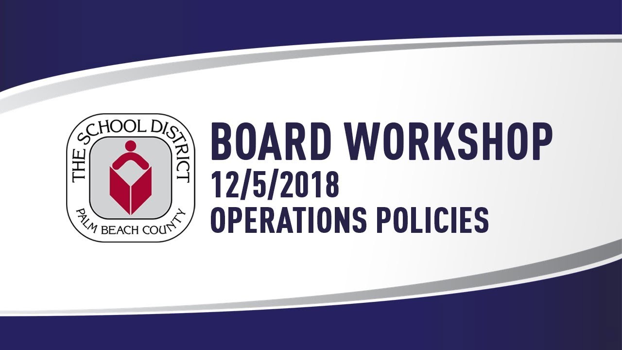 12.05.2018 Workshop (Pt 1) Operations Policies - YouTube
