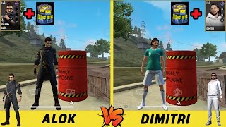 ALOK VS DIMITRI FULL ABILITY TEST FREE FIRE -GARENA FREE FIRE