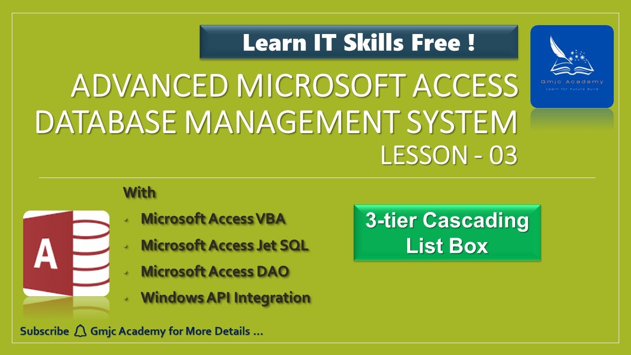 Advanced Access - Lesson 03- Cascading ListBox