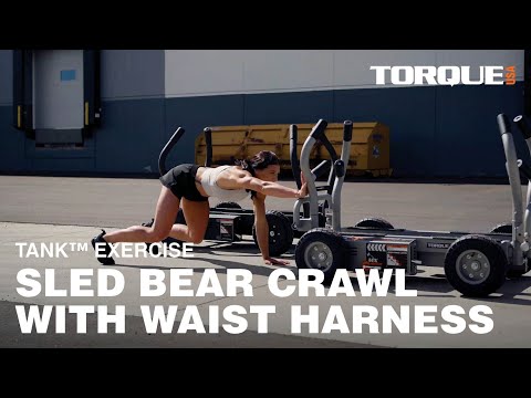 TANK Push Sled Exercises: Sled Bear Crawl With Waist Harness