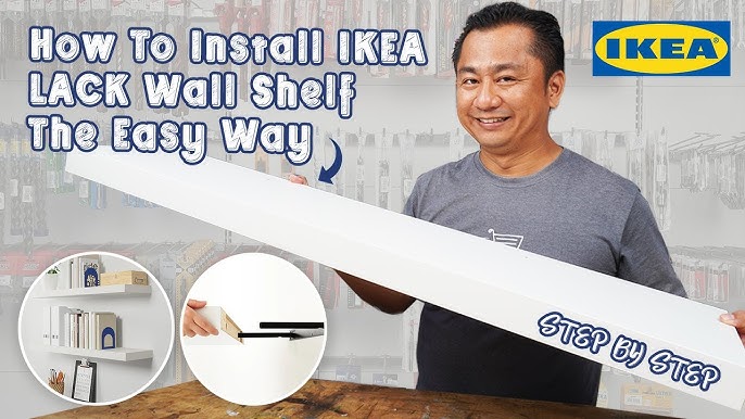 ✓ IKEA Lack shelf no drilling no nails on wall 