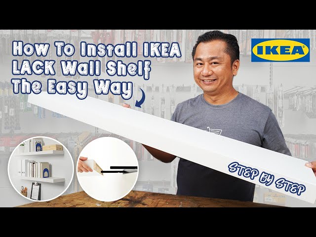 ✓ IKEA Lack shelf no drilling no nails on wall 