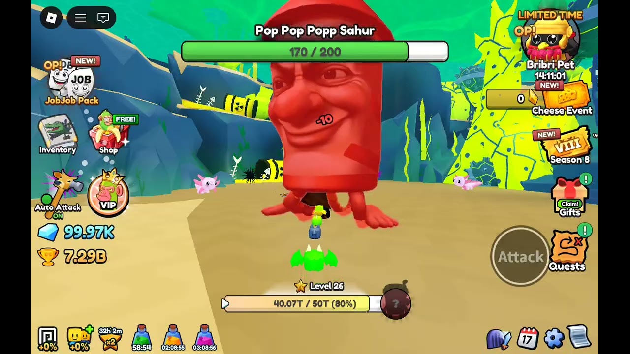 Me. Playing my fishing brainrots and brainrot evolution 