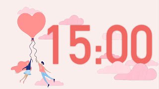 15 Minute Valentine's Day Timer 🎵 with Romantic Music ❤️ Relaxing Countdown (4K)