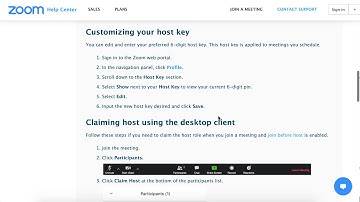 Zoom 6 digit code - host key - how to use?