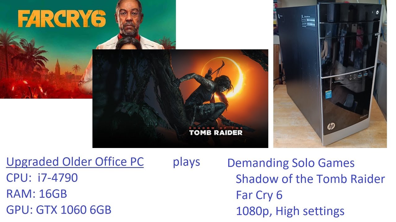 Gaming PC - i7-4790 & GTX 1060 6GB (upgraded from Office PC) runs