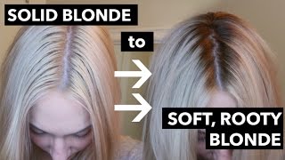 DIY root smudge/shadow root  soften roots on solid blonde