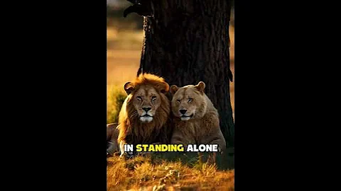 Two Kings, One Tree 🦁🐻  Strength in Unity#motivation #shorts #friendship #animals #wildlife #lion