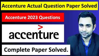 Accenture 2023 Actual Question Paper Solved | Accenture Previous Year Questions screenshot 3