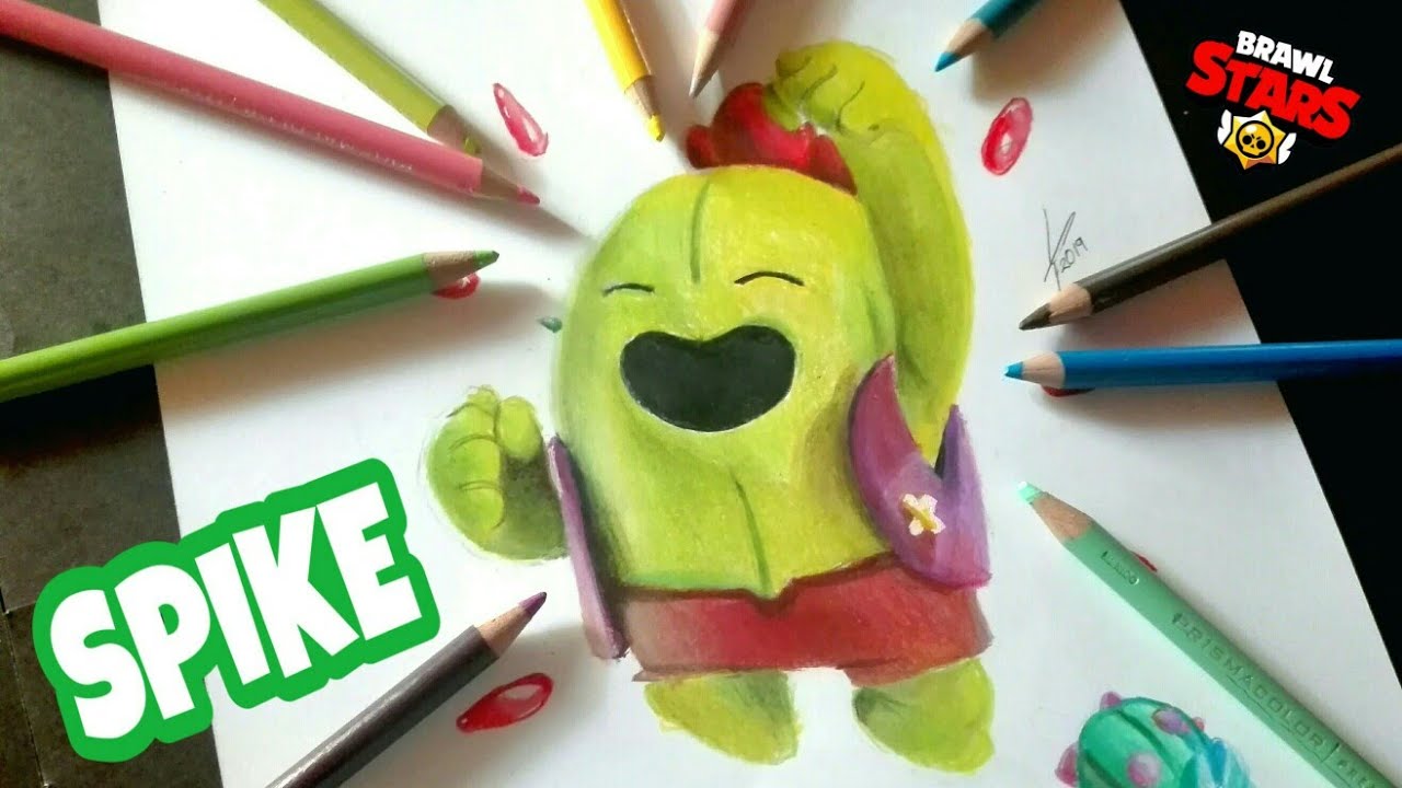 Dibujando A Spike Brawler Legendario De Brawl Star Drawing Spike Brawl Stars Youtube - dibujar spike de brawl stars