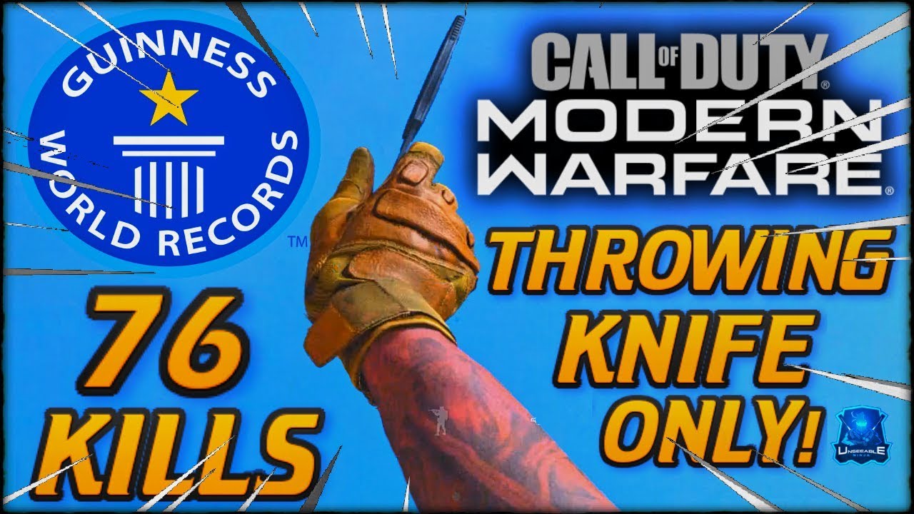 "WORLD RECORD" MOST KILLS TROWING KNIFE ONLY! (Modern Warfare 76 Kills in 1 Game)
