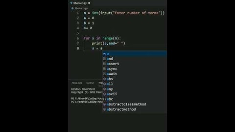 Printing Fibonacci Series in Python | #shorts