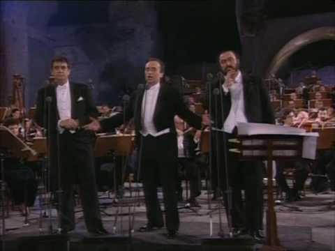 Los Tres Tenores -Nessun Dorma to choir- Roma 7/7/1990